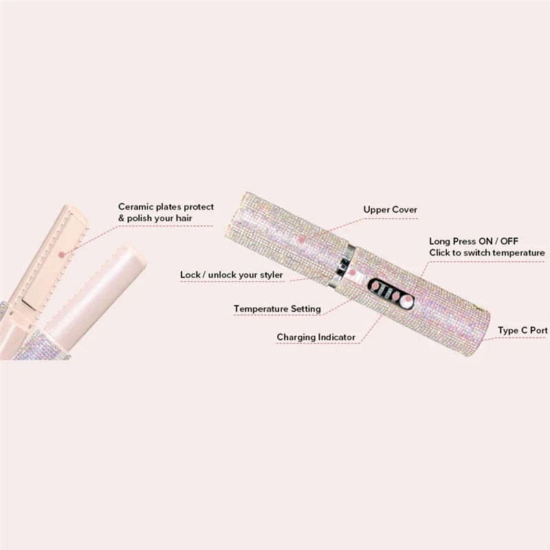 Bedazzled Cordless Hair Straightener