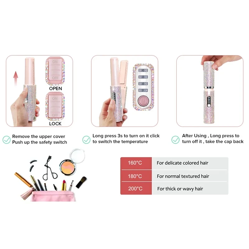 Bedazzled Cordless Hair Straightener