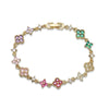 Clover CZ Stone Pendant Bracelet