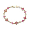 Clover CZ Stone Pendant Bracelet