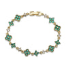 Clover CZ Stone Pendant Bracelet